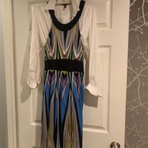 Kaleidoscope Print Jumper Dress With Full Skirt